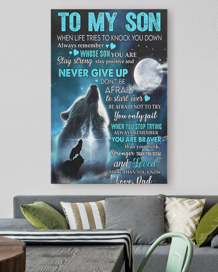 To My Son From Dad Canvas