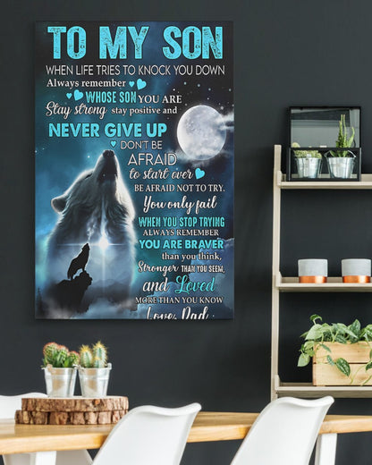 To My Son From Dad Canvas