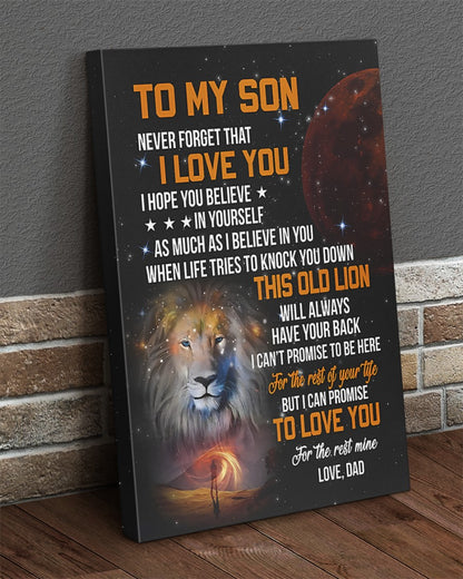 To My Son From Dad Canvas