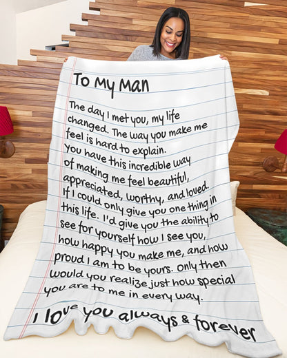 TO MY HUSBAND - GIFT FROM WIFE - Sherpa Fleece Quilt Blanket (SKUB-BLANKET-WIFE00)