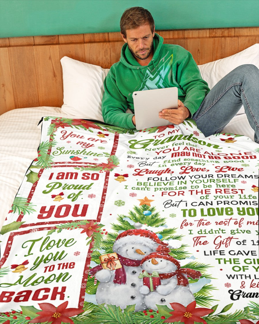 BLANKET FOR GRANDSON – COMFORT & WARMTH CHRISTMAS GIFT FROM GRANDMA  Sherpa Fleece Quilt Blanket NTTD00 (SKUB10-183)