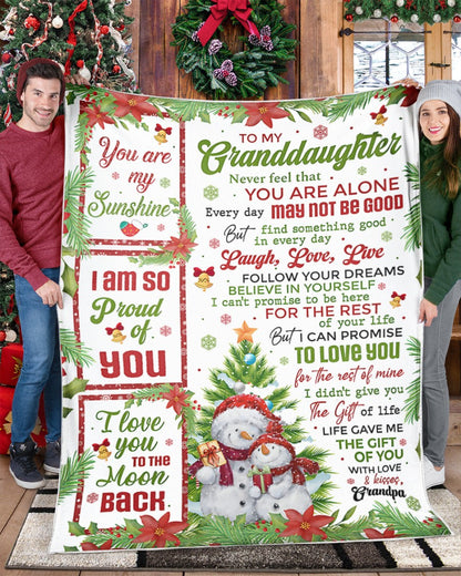 BLANKET FOR GRANDDAUGHTER – COMFORT & WARMTH CHRISTMAS GIFT FROM GRANDPA  Sherpa Fleece Quilt Blanket NTTD00 (SKUB10-184)