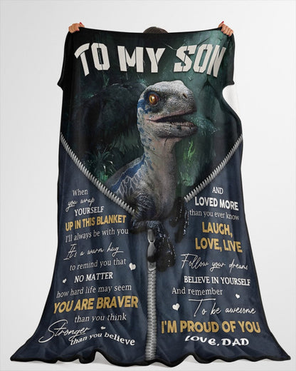 BLANKET FOR SON – COMFORT & WARMTH GIFT FROM DAD Sherpa Fleece Quilt Blanket NTTD00 (SKUB-BLK-DADS1)