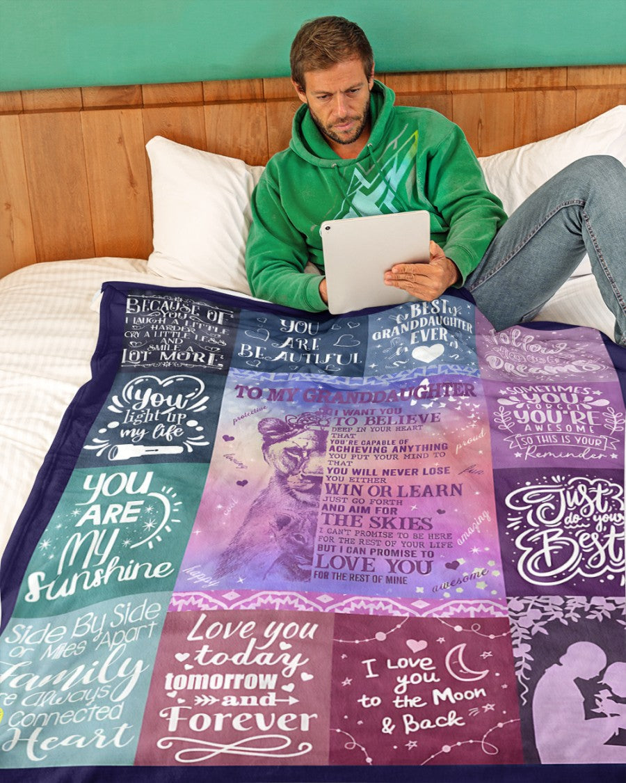 BLANKET FOR GRANDDAUGHTER – COMFORT & WARMTH GIFT FROM GRANDPARENTS  Sherpa Fleece Quilt Blanket NTTD00 (SKUB11-BLK-04)