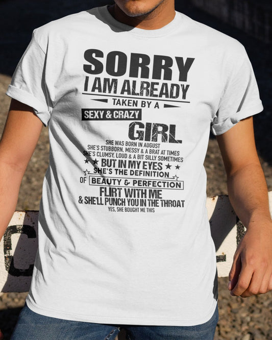 Sexy & Crazy August Girlfriend Tee - Perfect T-Shirt For Your Boyfriend DTSM08 (SKU.SR.GIRL-08)