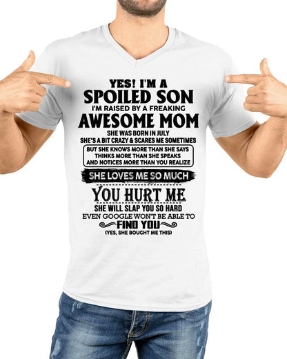 Spoiled Son Of Awesome Mom Shirt - Perfect Gift For Your Son From Mom DTSM07 (SKU-SPW-07)