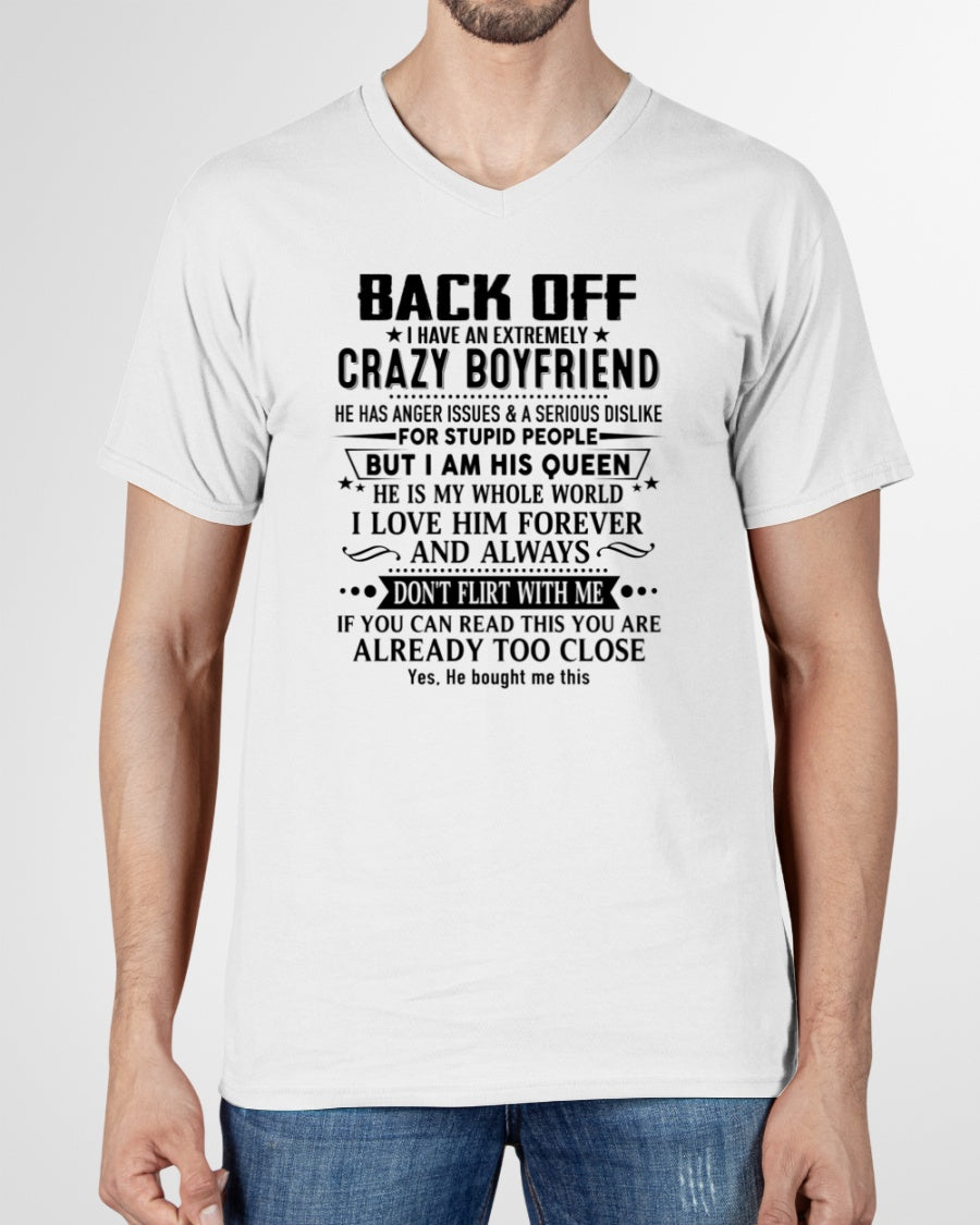 Girl – Protected by a Crazy Boyfriend - Perfect T-Shirt For Your Boyfriend DTSM00 (SKUT-BACKOFF-00)