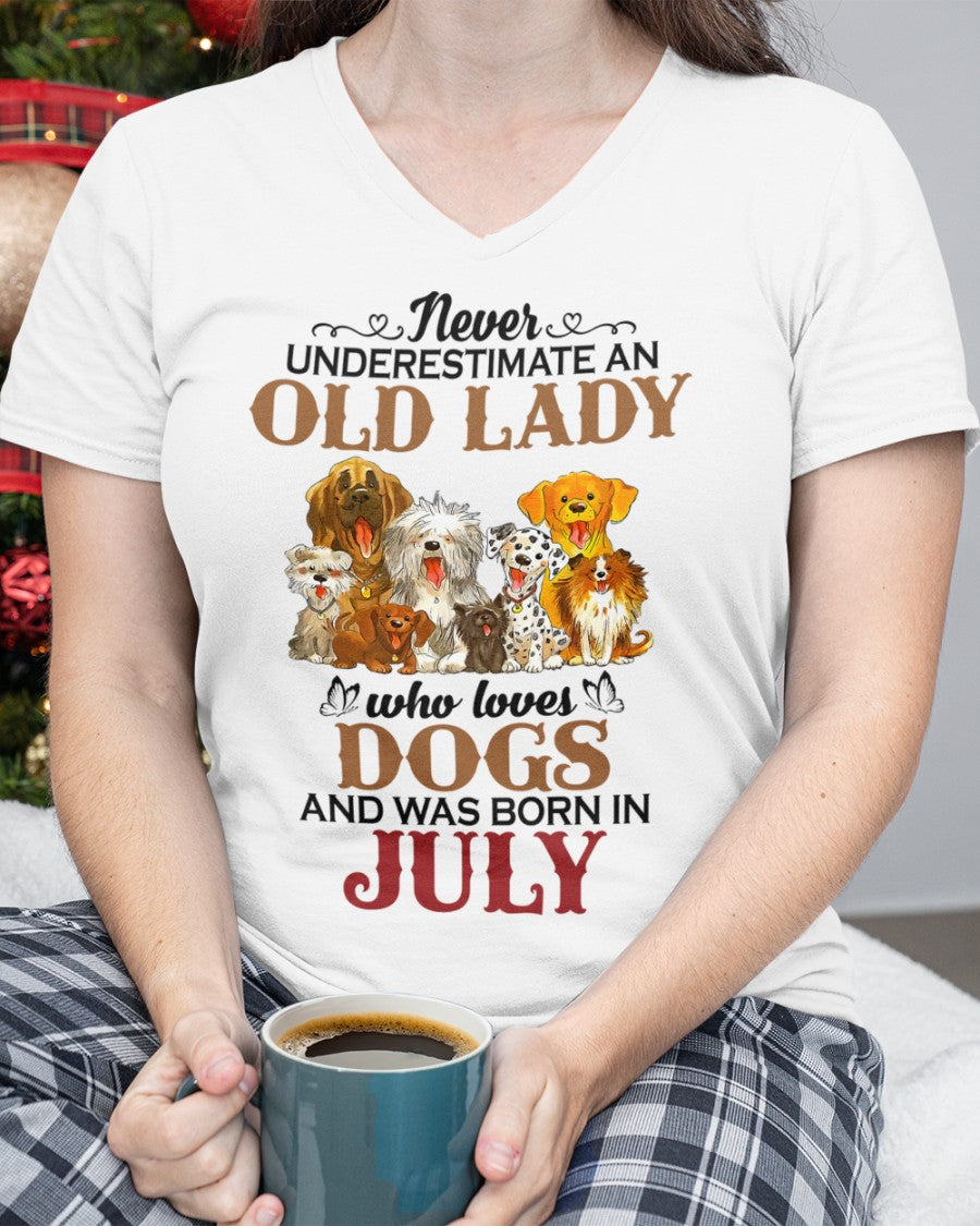 An Old July Lady Who Loves Dogs - Perfect Shirt For Women DTSM07