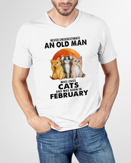 An Old February Man Who Loves Cats - Perfect Shirt For Men DTSM02