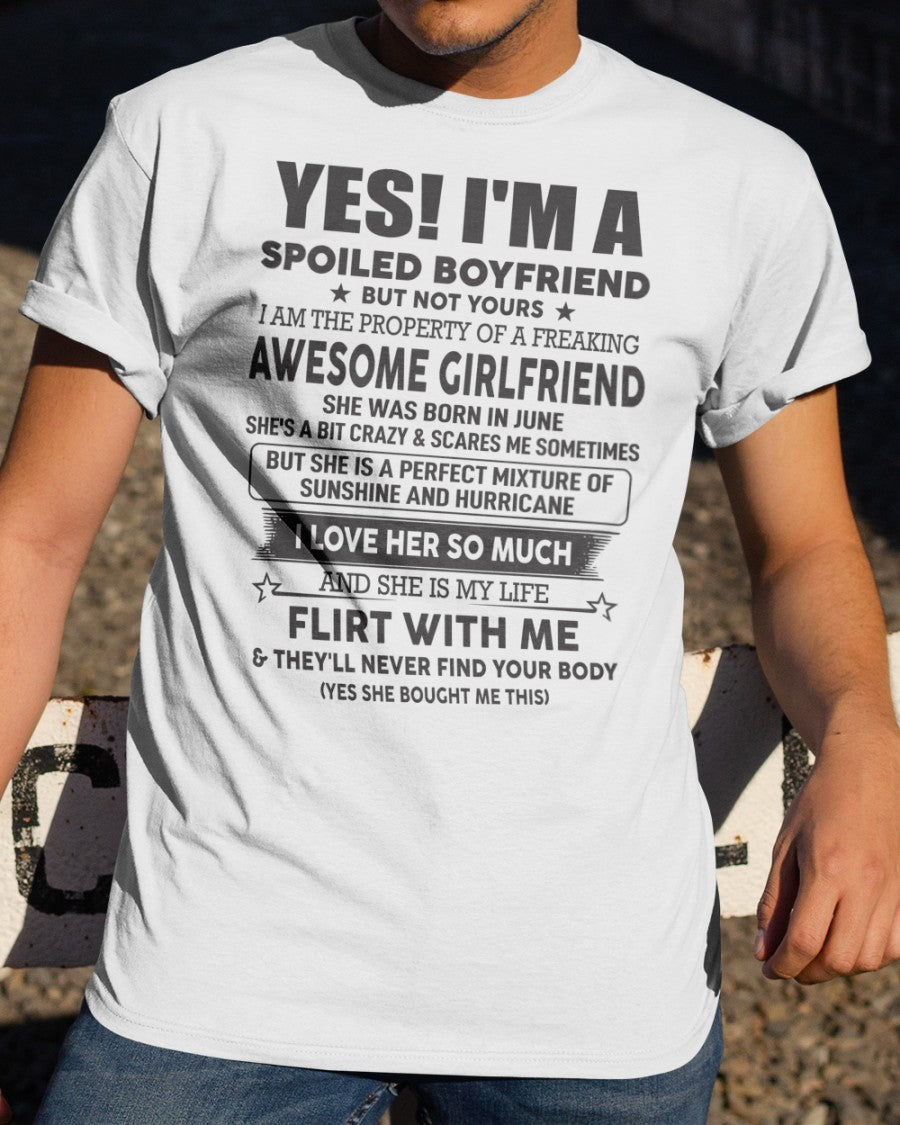 Spoiled Boyfriend of A June Queen - Perfect T-Shirt For Your BoyFriend DTSM06 (SKU-07-117-06)