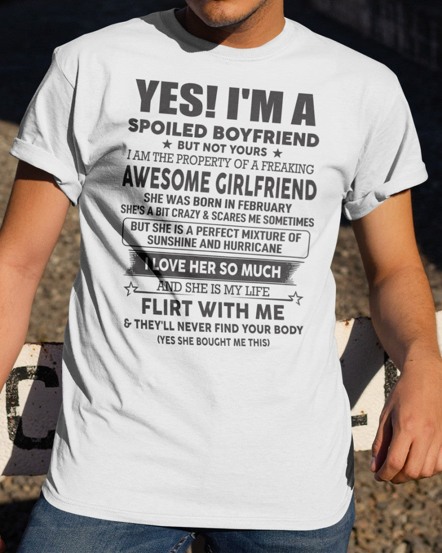 Spoiled Boyfriend of A February Queen - Perfect T-Shirt For Your BoyFriend DTSM02 (SKU-07-117-02)