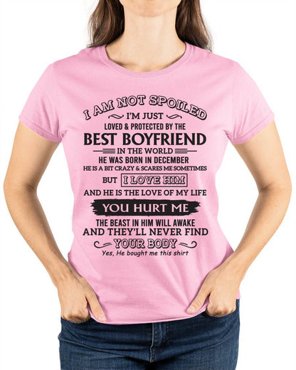 December - Loved & Protected by Best Boyfriend - Perfect Gift for Your GirlFriend - DTSM12 (SKU08-16-12)