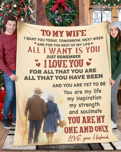 TO MY WIFE - GIFT FROM HUSBAND - Sherpa Fleece Quilt Blanket (SKU26B-0191)