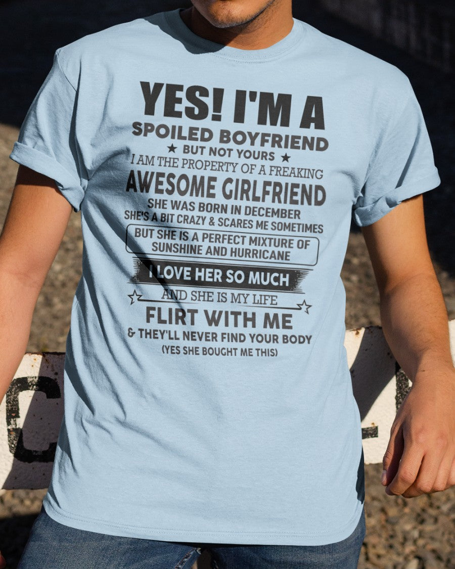 Spoiled Boyfriend of A December Queen - Perfect T-Shirt For Your BoyFriend DTSM12 (SKU-07-117-12)