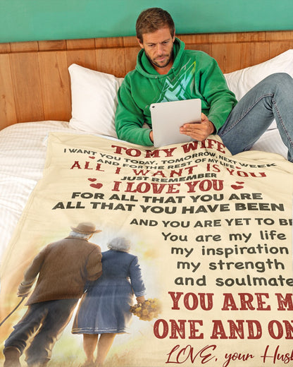 TO MY WIFE - GIFT FROM HUSBAND - Sherpa Fleece Quilt Blanket (SKU26B-0191)