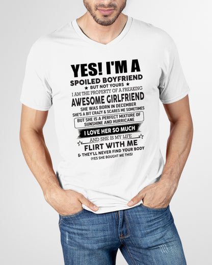 Spoiled Boyfriend of A December Queen - Perfect T-Shirt For Your BoyFriend DTSM12 (SKU-07-117-12)