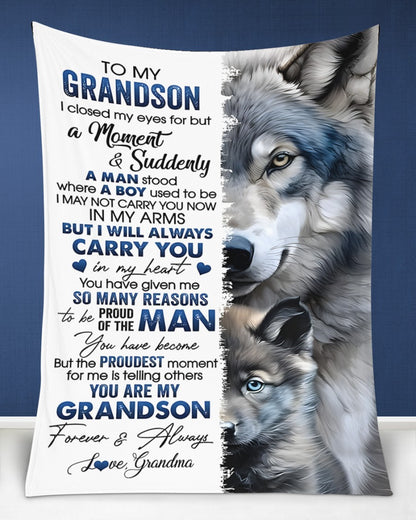 Special Gift for Your Grandson - From Grandma Blanket (SKUB11-73)