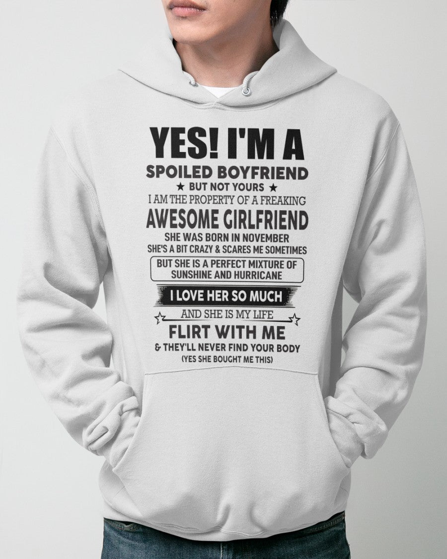 Spoiled Boyfriend of A November Queen - Perfect T-Shirt For Your BoyFriend DTSM11 (SKU-07-117-11)