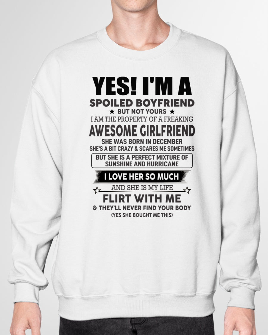 Spoiled Boyfriend of A December Queen - Perfect T-Shirt For Your BoyFriend DTSM12 (SKU-07-117-12)