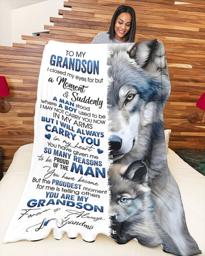 Special Gift for Your Grandson - From Grandma Blanket (SKUB11-73)