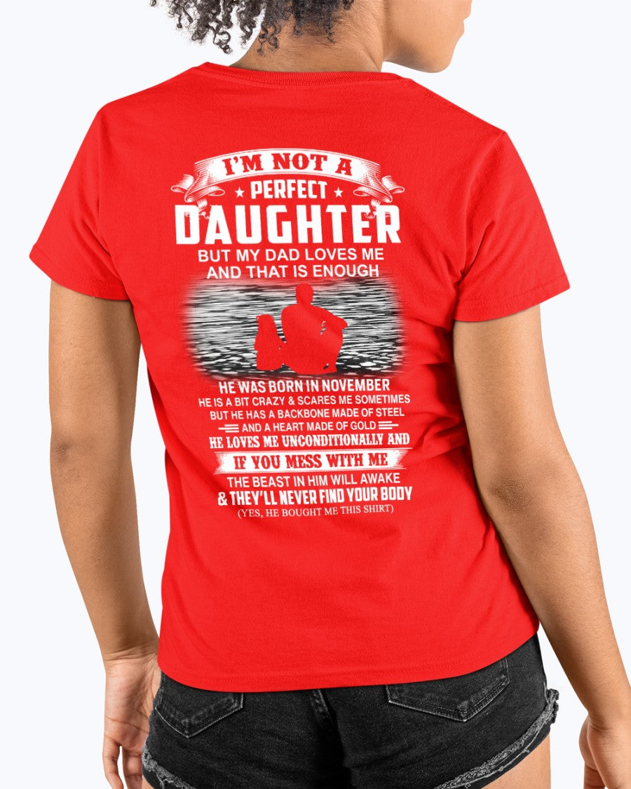 Daughter Shirt – Love & Protection Tee - Perfect Gift for Your Daughter From Dad - DTSM11 (SKU07-156-11)