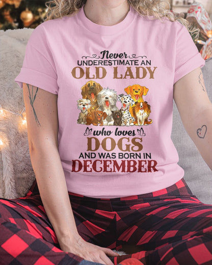 An Old December Lady Who Loves Dogs - Perfect Shirt For Women DTSM12