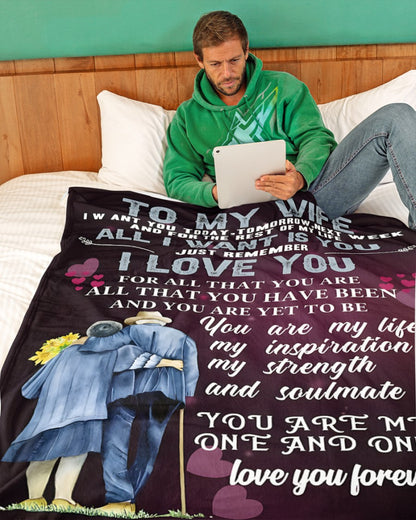 TO MY WIFE - GIFT FROM HUSBAND - Sherpa Fleece Quilt Blanket (SKU26B-01151)