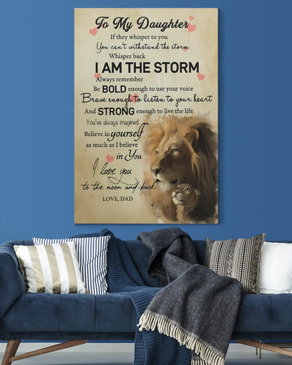 To My Daughter From Dad Canvas