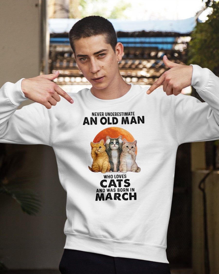 An Old March Man Who Loves Cats - Perfect Shirt For Men DTSM03