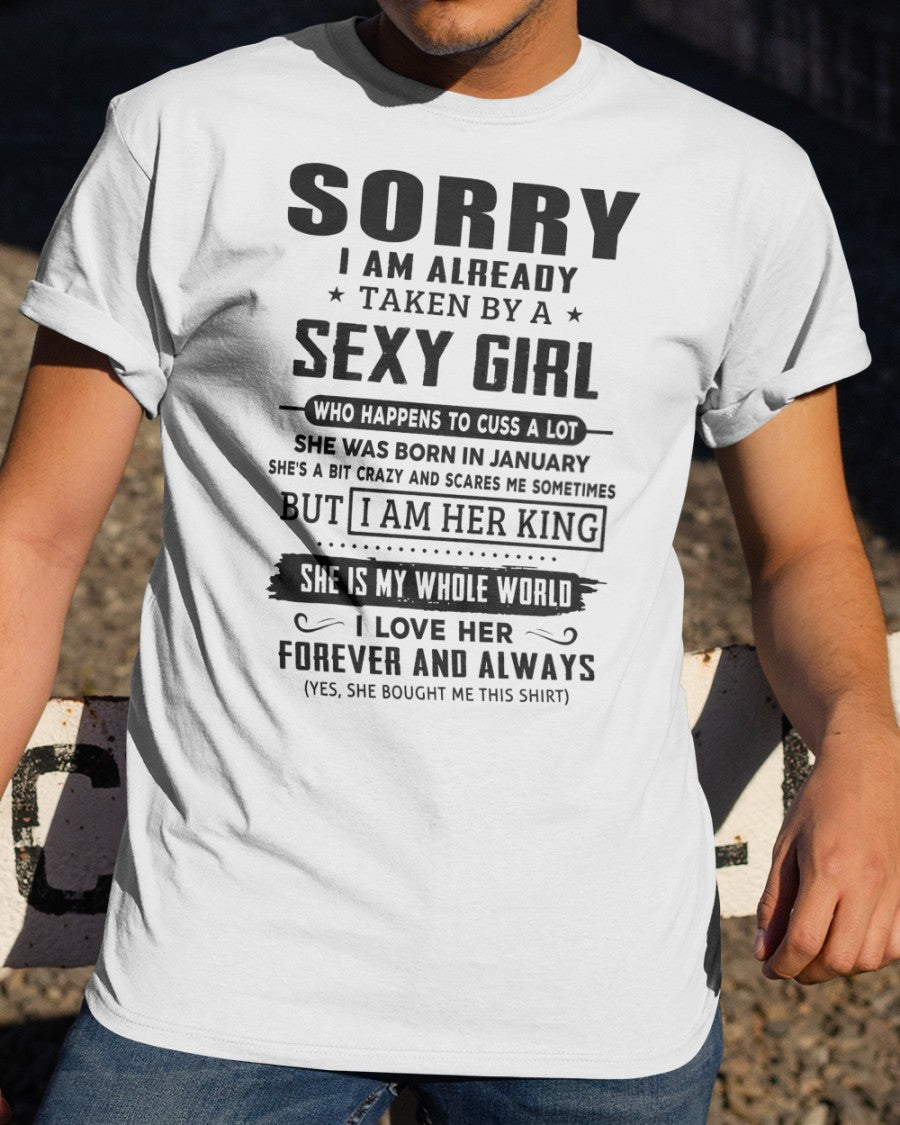 Sexy January Girl - Perfect T-Shirt For Your Boyfriend DTSM01 (SKU-07-99-01)