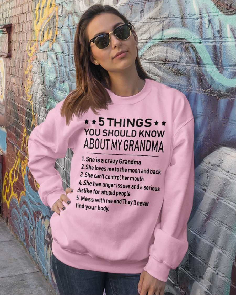 5 THINGS  YOU SHOULD KNOW ABOUT MY GRANDMA - Gift for granddaughter NTTD00 (SKU10-18)