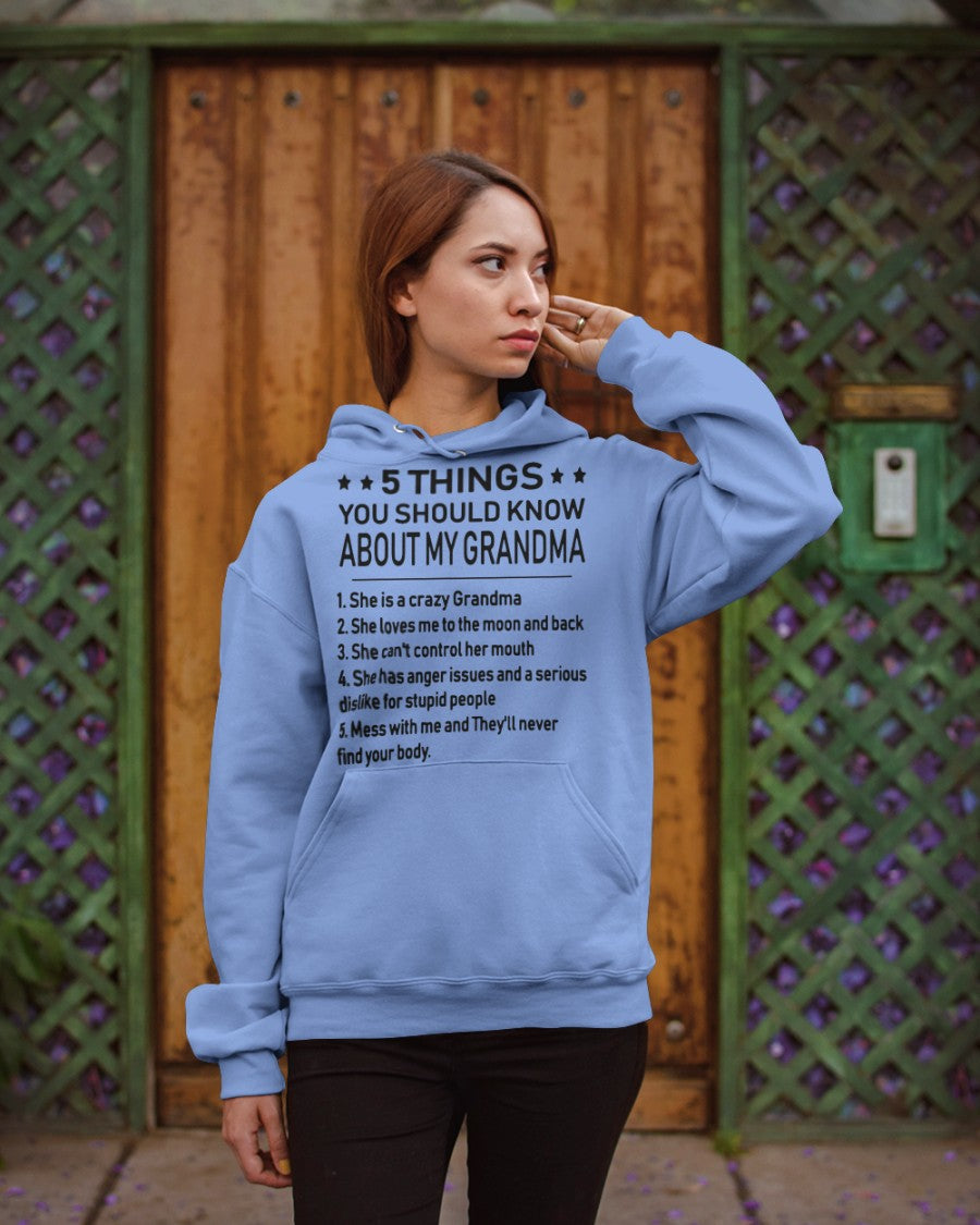 5 THINGS  YOU SHOULD KNOW ABOUT MY GRANDMA - Gift for granddaughter NTTD00 (SKU10-18)