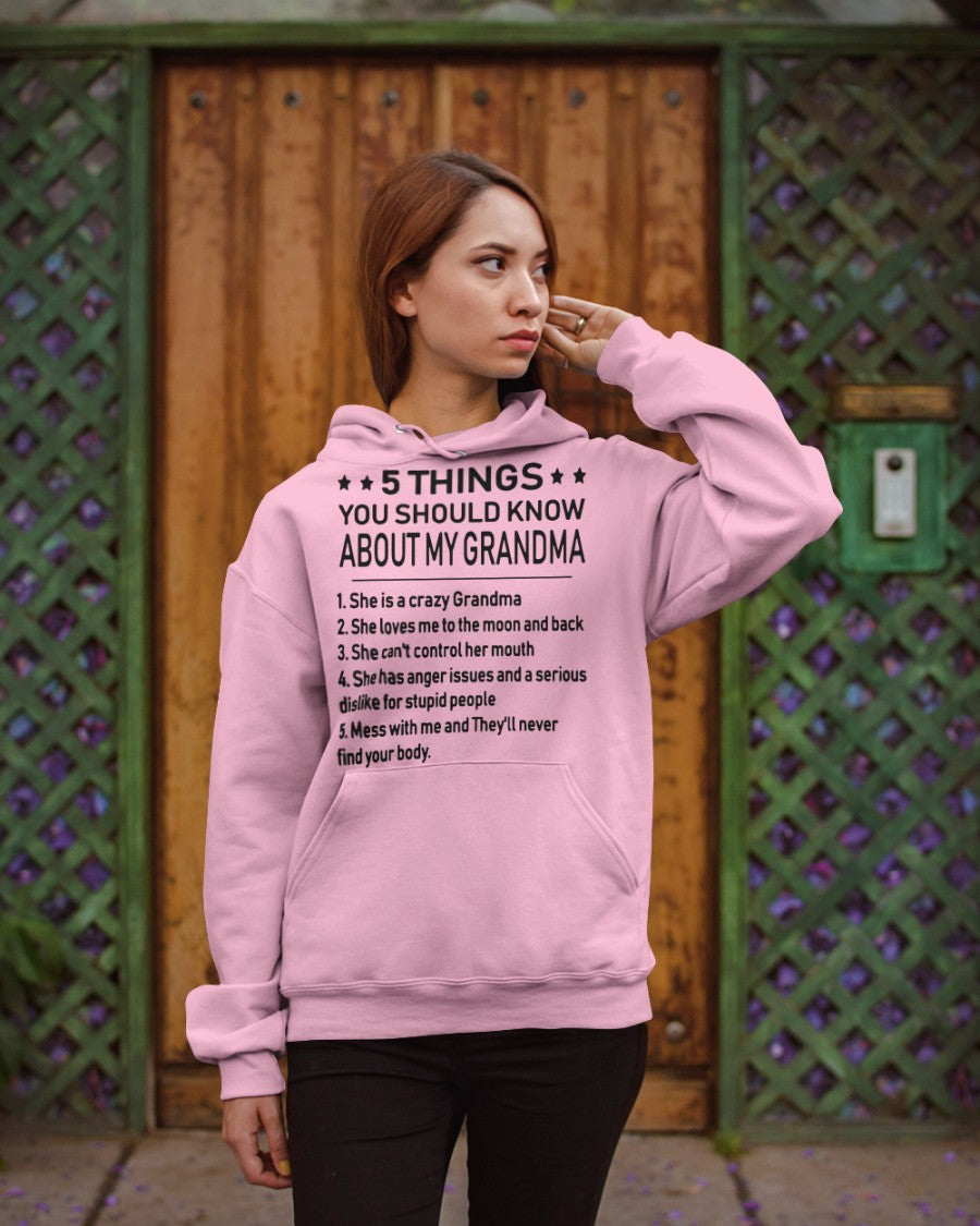 5 THINGS  YOU SHOULD KNOW ABOUT MY GRANDMA - Gift for granddaughter NTTD00 (SKU10-18)