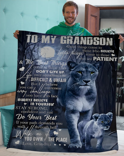Special Gift for Your Grandson - From Grandma Blanket (SKUB11-135)