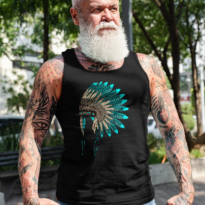 Native American T-Shirts, Vintage Native American Unisex T-Shirt/Hoodie/Sweatshirt HLT00 - Native American Indian Headdress Costume Jewelry Decor T-Shirt (1)