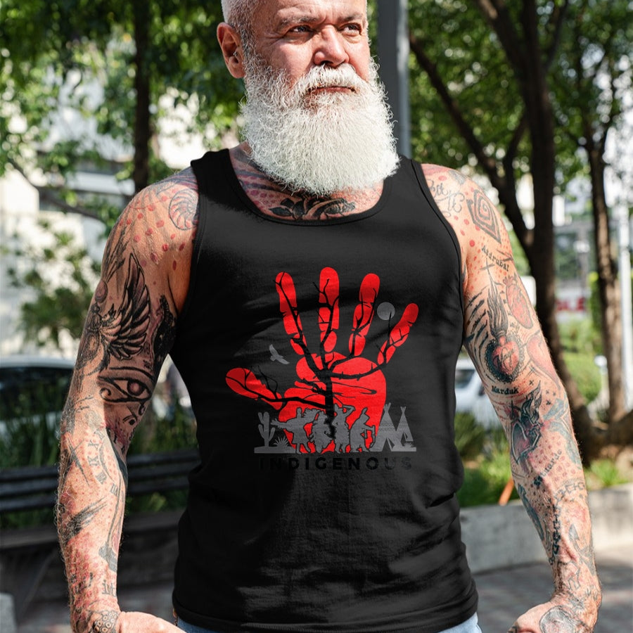 Native American T-Shirts, Vintage Native American Unisex T-Shirt/Hoodie/Sweatshirt HLT00 - Native American Indigenous Red Hand Indian Blood Themed T-Shirt (11)