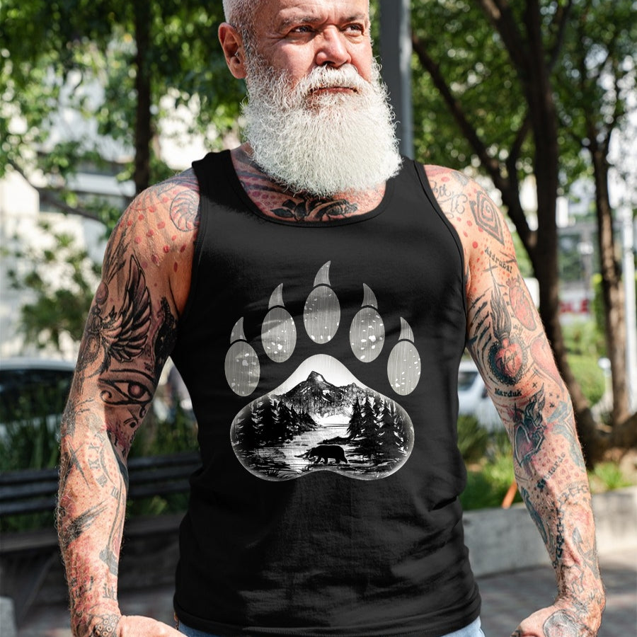Native American T-Shirts, Vintage Native American Unisex T-Shirt/Hoodie/Sweatshirt HLT00 - Native American Indian Bear Claws Funny Mountain Animal Gift T-Shirt (1)