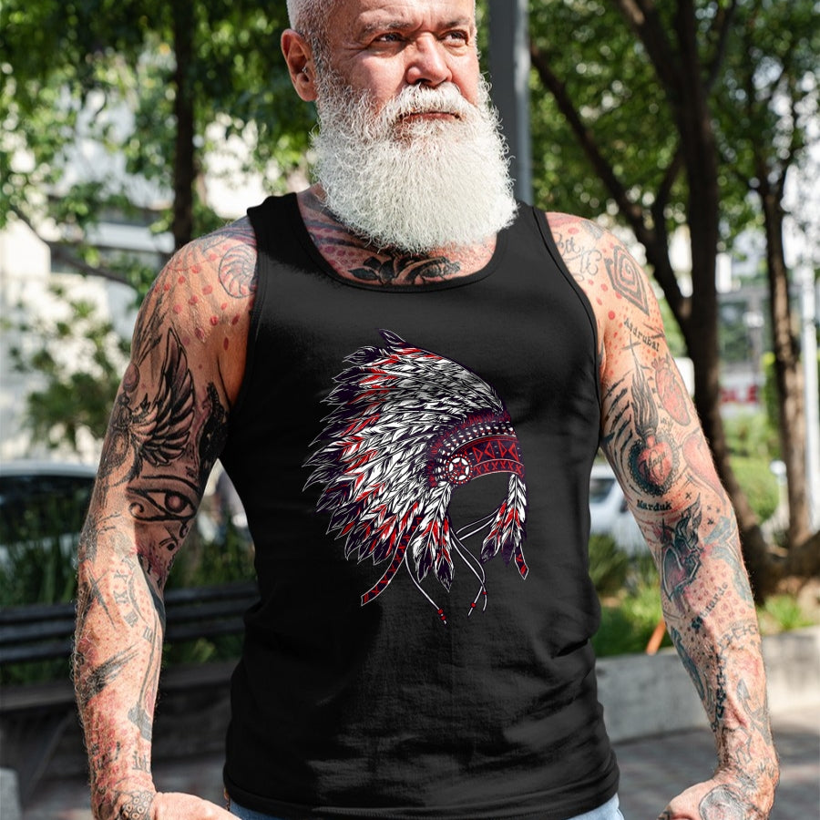 Native American T-Shirts, Vintage Native American Unisex T-Shirt/Hoodie/Sweatshirt HLT00 - Indian Headdress - Native American Roots Indigenous T-Shirt