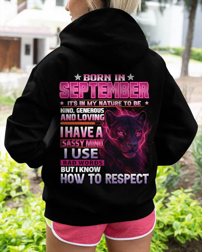 September - Fierce Panther Graphic Tee - Birthday Gift For Women - DTSM09 (SKU09-24-09)