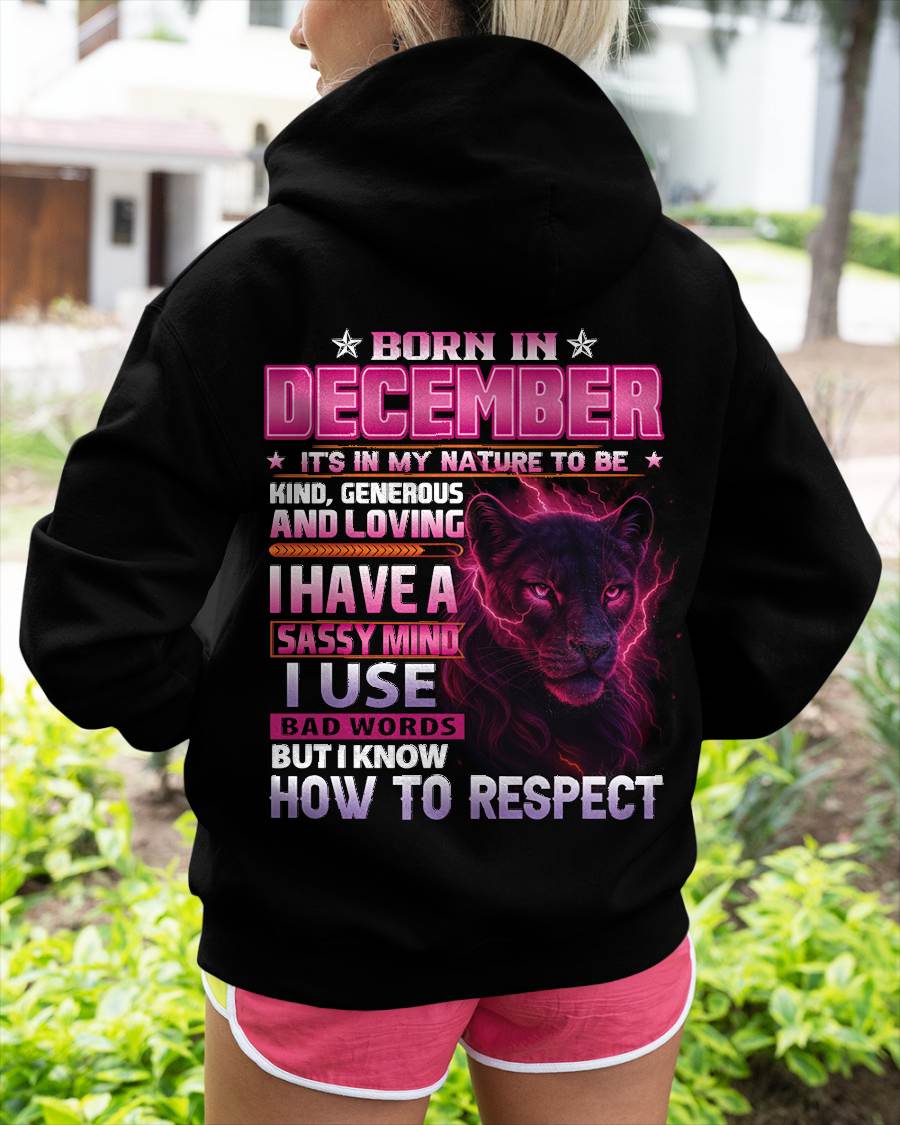 December - Fierce Panther Graphic Tee - Birthday Gift For Women - DTSM12 (SKU09-24-12)