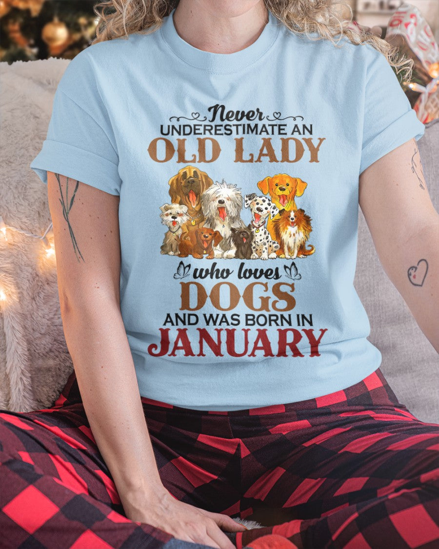 An Old January Lady Who Loves Dogs - Perfect Shirt For Women DTSM01