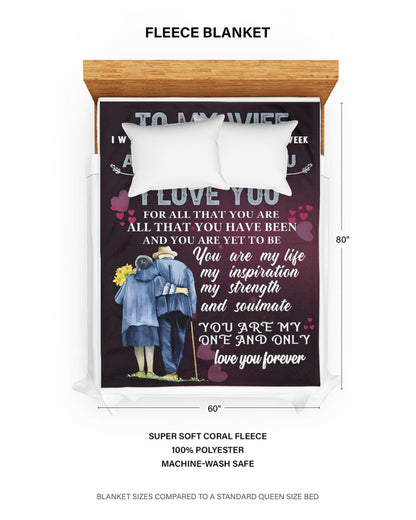 TO MY WIFE - GIFT FROM HUSBAND - Sherpa Fleece Quilt Blanket (SKU26B-01151)