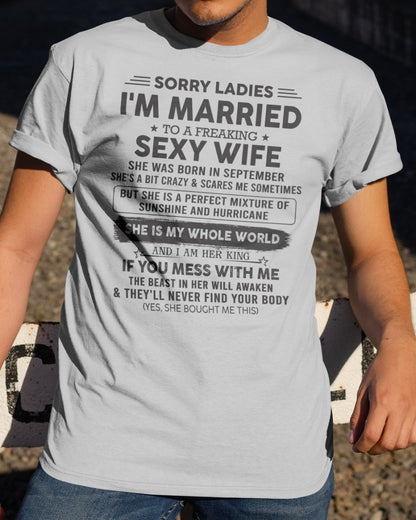 Sexy September Wife - Perfect T-Shirt For Your Husband DTSM09 (SKU-07-120-09)