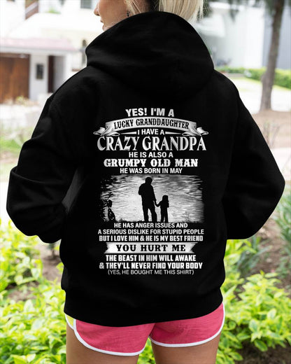 MAY - LUCKY GRANDDAUGHTER OF CRAZY GRANDPA - PERFECT GIFT FOR YOUR GRANDDAUGHTER FROM GRANDPA - DTSM05 (SKU2604-77-05)
