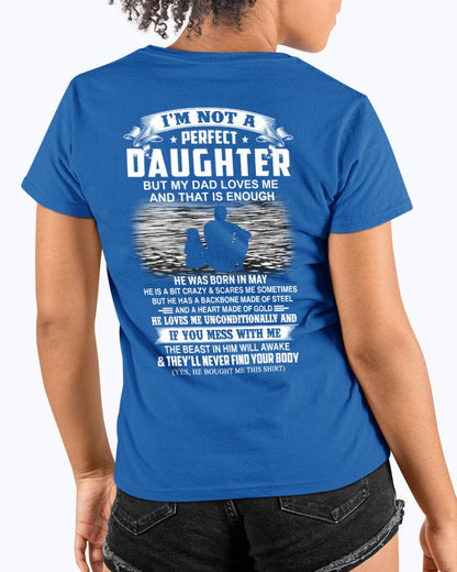 Daughter Shirt – Love & Protection Tee - Perfect Gift for Your Daughter From Dad - DTSM05 (SKU07-156-05)