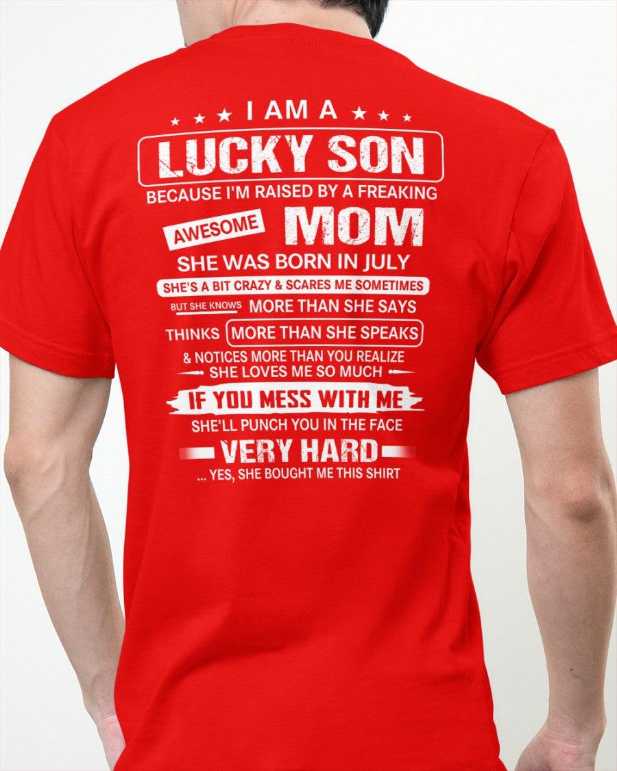 Lucky Son Of Awesome Mom - Perfect Gift For Your Son From Mom - DTSM07 (SKU07-136-07)