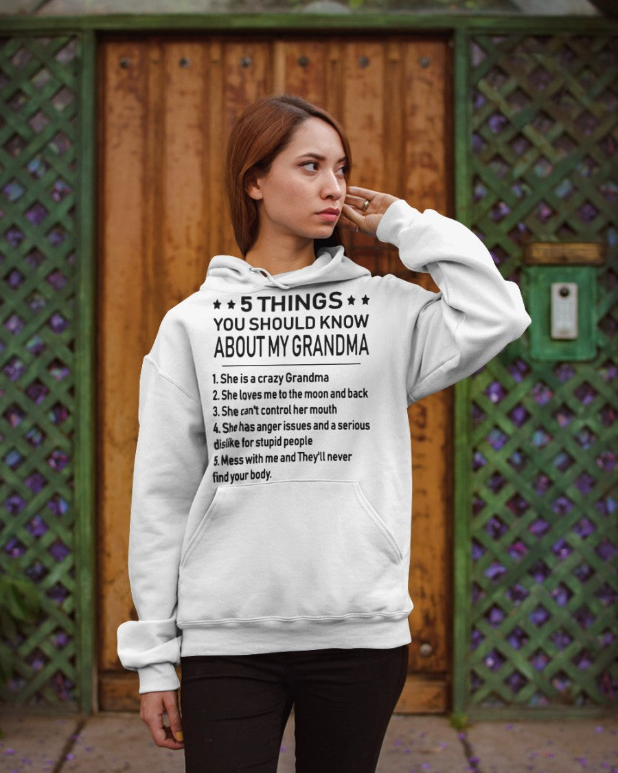 5 THINGS  YOU SHOULD KNOW ABOUT MY GRANDMA - Gift for granddaughter NTTD00 (SKU10-18)