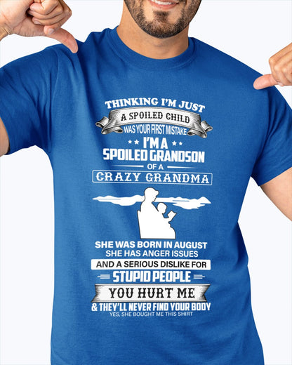 Spoiled by Grandma Shirt August Edition – From Grandma to Grandson NTTD08 (SKU-GMS2-08)