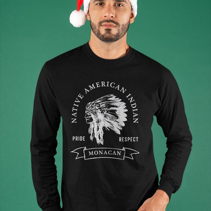 Native American T-Shirts, Vintage Native American Unisex T-Shirt/Hoodie/Sweatshirt HLT00 - Monacan Tribe Native American Indian Pride Respect Darker T-Shirt (1)