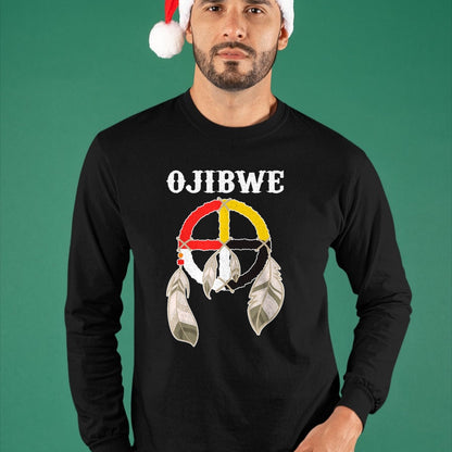 Native American T-Shirts, Vintage Native American Unisex T-Shirt/Hoodie/Sweatshirt HLT00 - Ojibwe Anishinaabeg People Native American Medicine Wheel T-Shirt (1)